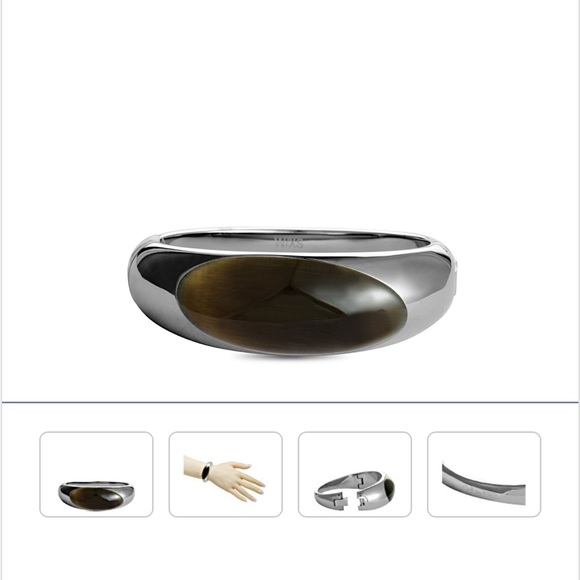 Calvin Klein Jewelry - Calvin Klein NWT  Ellips Stainless Brown Synthetic Stone Bangle Bracelet